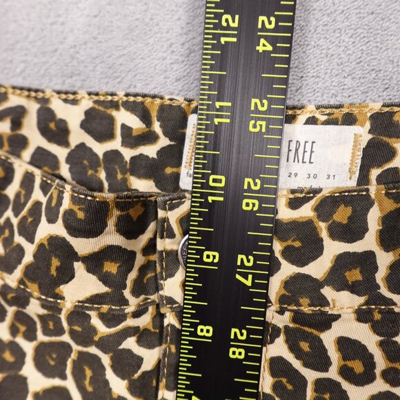 Free People pants high rise skinny crop women's 25 cheetah print - Picture 6 of 13